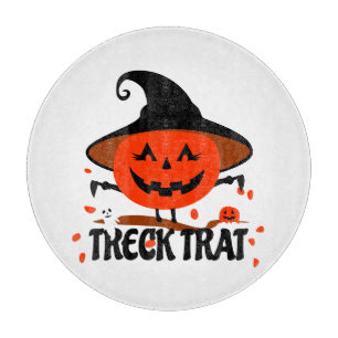 Treck Trat Pumpkin Smiling Cutting Board