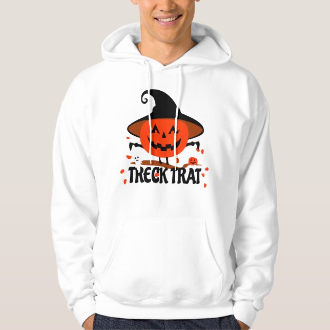 Treck Trat Pumpkin Smiling Hoodie (Front)