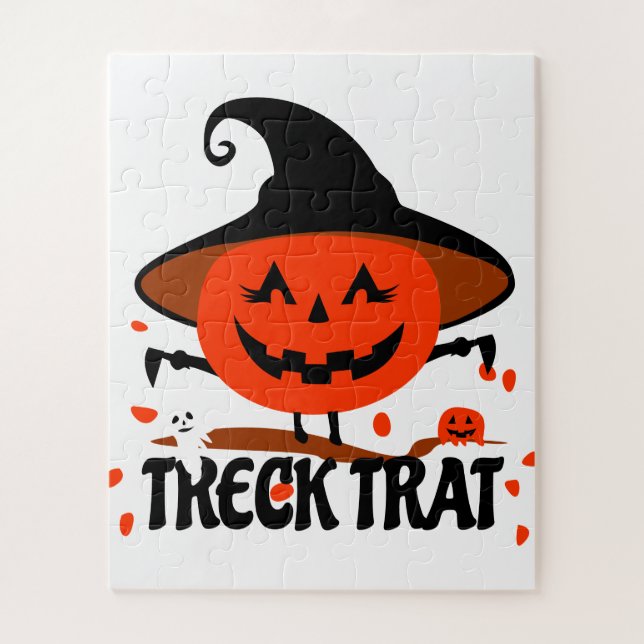 Treck Trat Pumpkin Smiling Jigsaw Puzzle (Vertical)