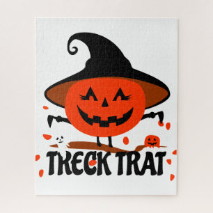 Treck Trat Pumpkin Smiling Jigsaw Puzzle