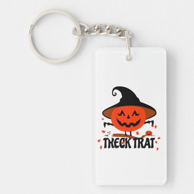 Treck Trat Pumpkin Smiling Key Ring (Front)
