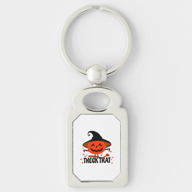 Treck Trat Pumpkin Smiling Key Ring (Front)