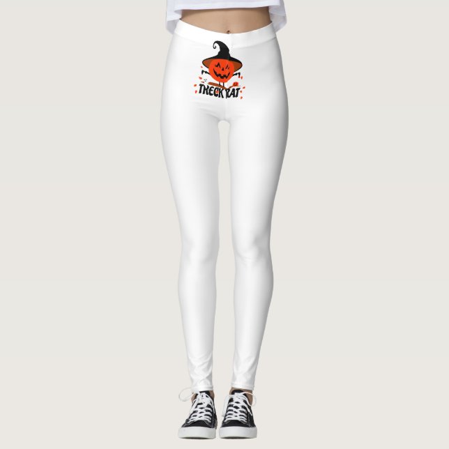 Treck Trat Pumpkin Smiling Leggings (Front)