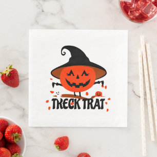 Treck Trat Pumpkin Smiling Napkin