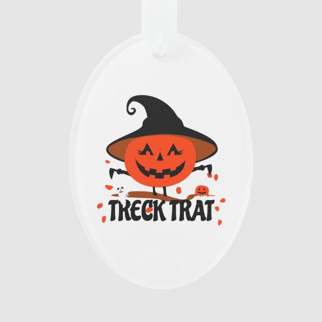 Treck Trat Pumpkin Smiling Ornament (Front)