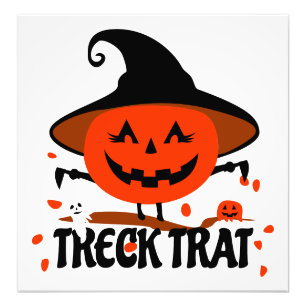Treck Trat Pumpkin Smiling Photo Print