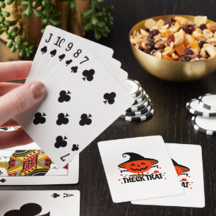 Treck Trat Pumpkin Smiling Playing Cards