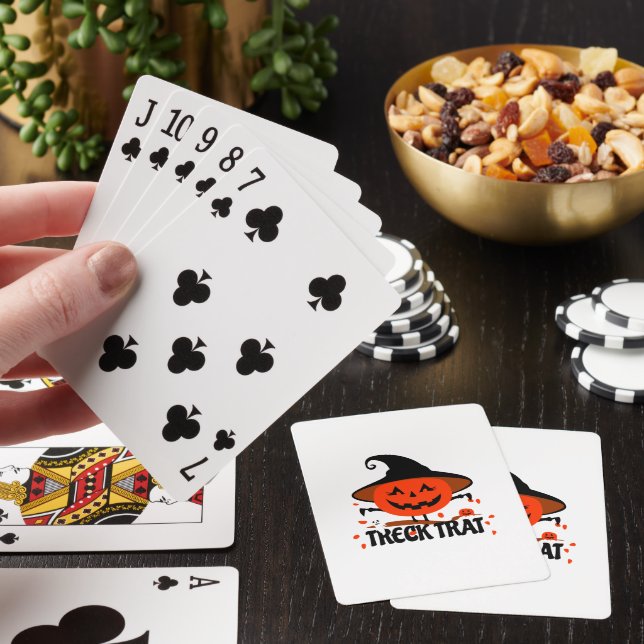 Treck Trat Pumpkin Smiling Playing Cards (In Situ)