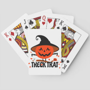 Treck Trat Pumpkin Smiling Playing Cards