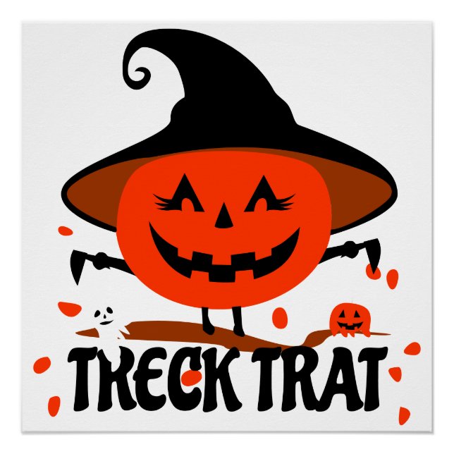Treck Trat Pumpkin Smiling Poster (Front)