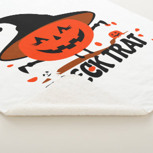 Treck Trat Pumpkin Smiling Sherpa Blanket