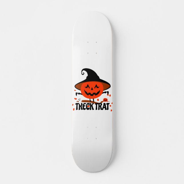Treck Trat Pumpkin Smiling Skateboard (Front)