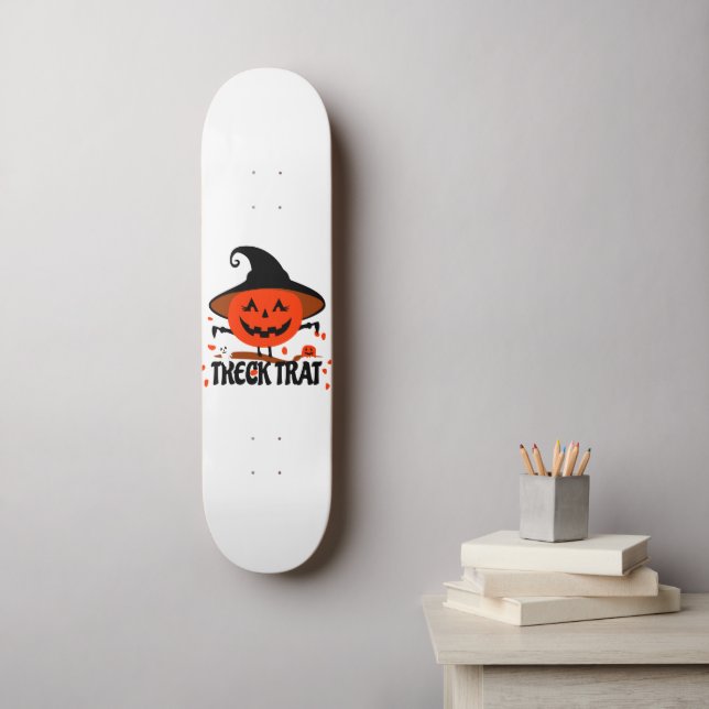 Treck Trat Pumpkin Smiling Skateboard (Wall Art)