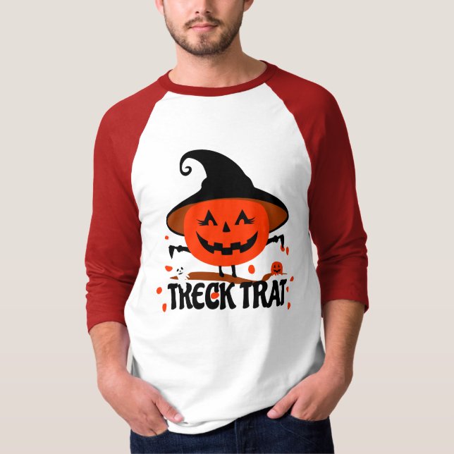 Treck Trat Pumpkin Smiling T-Shirt (Front)