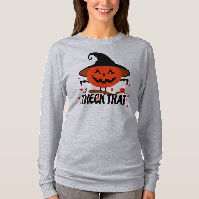 Treck Trat Pumpkin Smiling T-Shirt (Front)