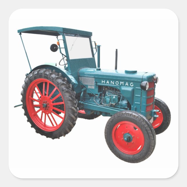 trecker classic car square sticker (Front)