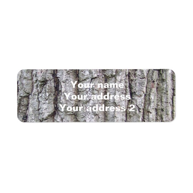 Tree 5 - Oak Tree Bark Return Address Label (Front)