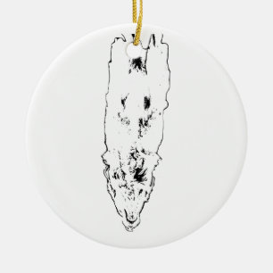 Tree accent: golden in lines ceramic ornament