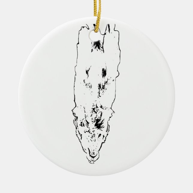 Tree accent: golden in lines ceramic ornament (Front)