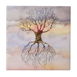 Tree Against The Sky Ceramic Tile