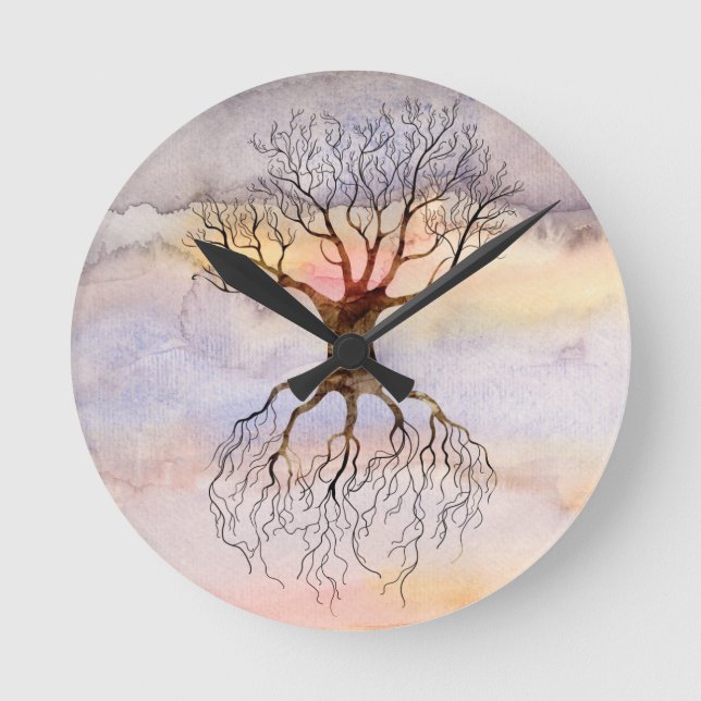 Tree Against The Sky Round Clock (Front)
