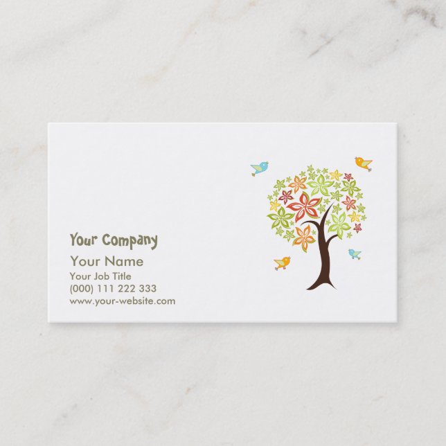 Tree and birds business card (Front)