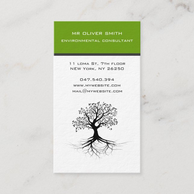 Tree and Environment Business Card (Front)