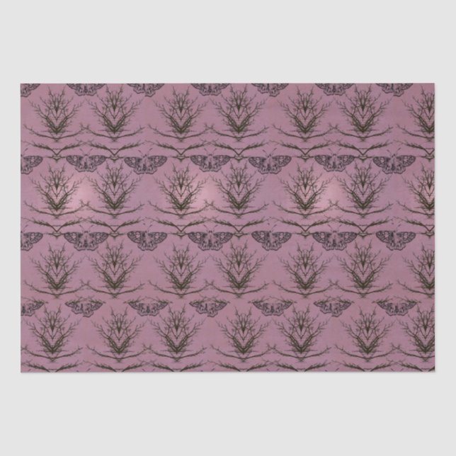 Tree and moth patterned tissue paper (Front)