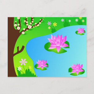 Tree and pond - Postcard