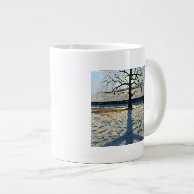 Tree and Shadow Calke Abbey Derbyshire Large Coffee Mug (Front Right)