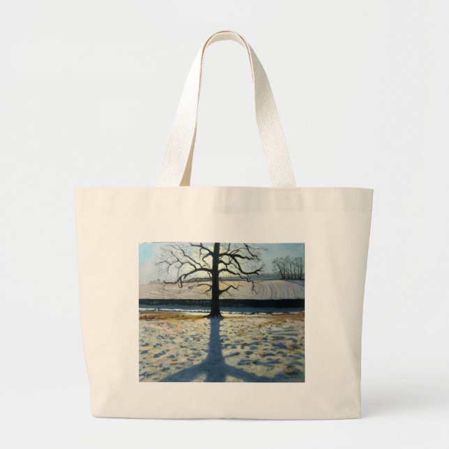 Tree and Shadow Calke Abbey Derbyshire Large Tote Bag (Front)