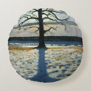 Tree and Shadow Calke Abbey Derbyshire Round Cushion