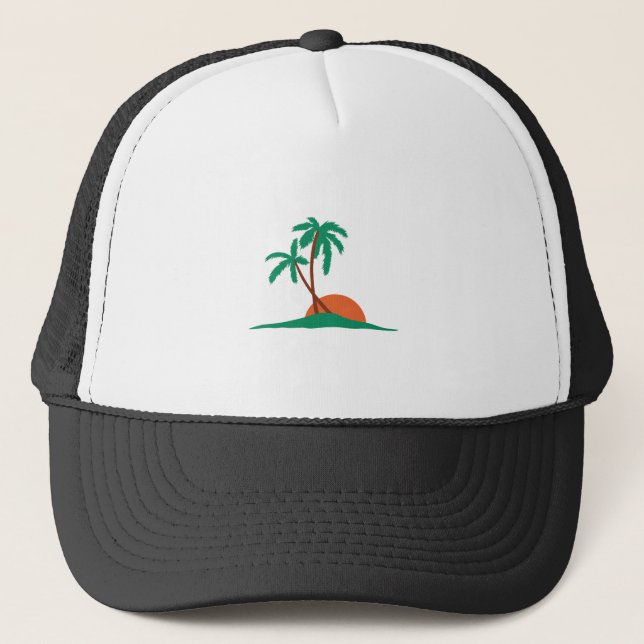 Tree And Sunset Trucker Hat (Front)