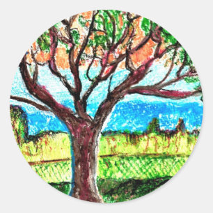 Tree Art Classic Round Sticker