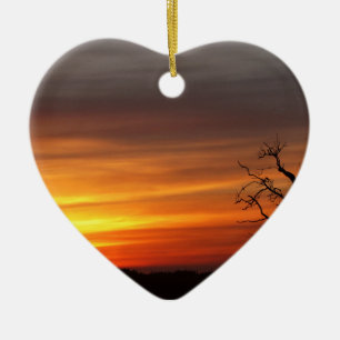 Tree At Sunset Ceramic Tree Decoration