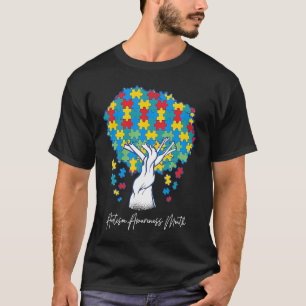 Tree Autism Awareness Puzzle Autistic Kids Parents T-Shirt