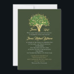 Tree Bar Mitzvah Golden Star of David Invitation<br><div class="desc">Golden tree of life bar mitzvah invitation with beautiful golden tree full of stars with forest green background contrasts nicely with the gold tree and text on this lovely bat mitzvah invitation but feel free to change background colour when customising,  if another shade is preferred.</div>