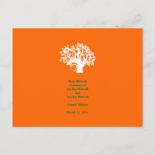 Tree Bar Mitzvah Wedding Program 4" x 6" Card