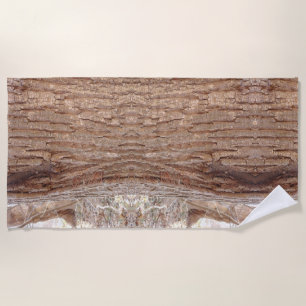 tree bark beach towel
