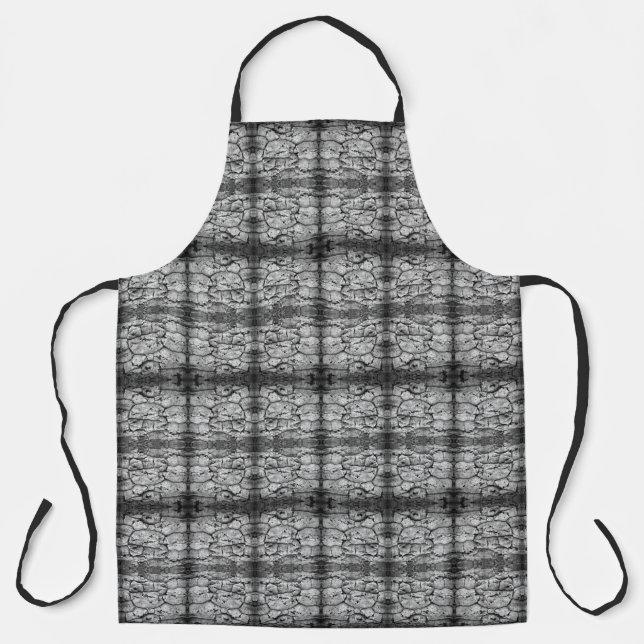 Tree Bark Black And White Photo Closeup Pattern Apron (Front)