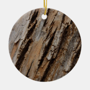 Tree Bark I Natural Abstract Textured Design Ceramic Tree Decoration