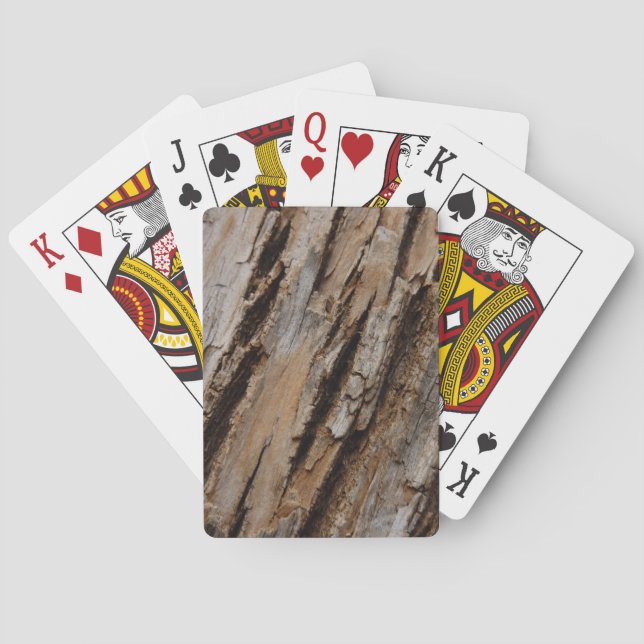 Tree Bark I Natural Abstract Textured Design Playing Cards (Back)
