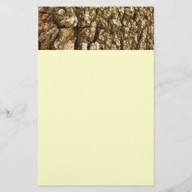 Tree Bark II Natural Textured Design Stationery (Front)