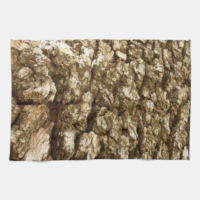 Tree Bark II Natural Textured Design Tea Towel (Horizontal)