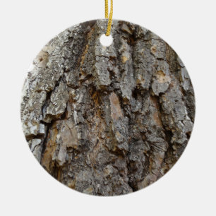 Tree Bark IV Abstract Nature Ceramic Ornament