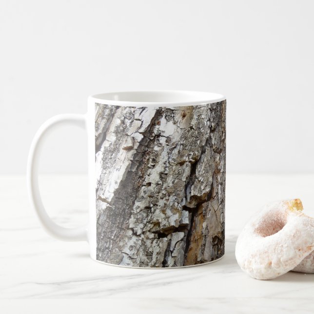 Tree Bark IV Abstract Nature Coffee Mug (With Donut)