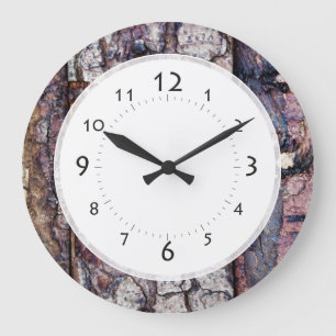 Tree Bark Lumberjack or Carpenter's Office Large Clock