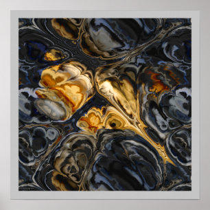 Tree Bark Marbled Abstract Poster