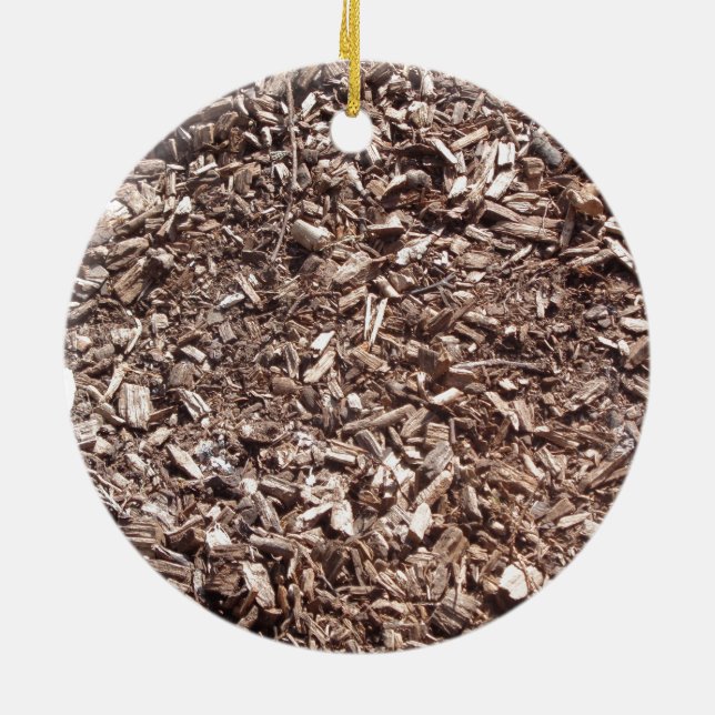 Tree bark, Nature, Brown Ceramic Ornament (Back)