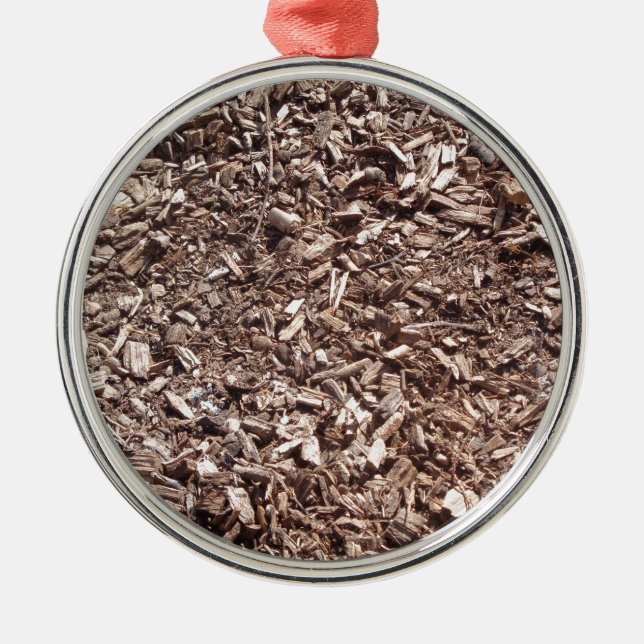 Tree bark, Nature, Brown Metal Ornament (Front)